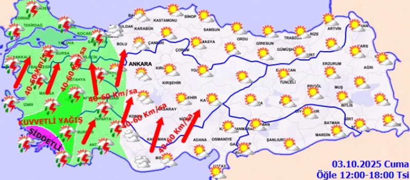 Harita kırmızıya boyandı! Orhan Şen yağmur için saat vererek uyardı