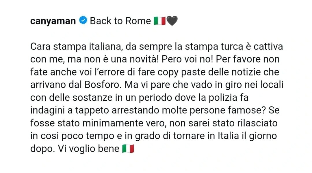 Can Yaman'dan serbest bırakıldıktan sonra ilk açıklama