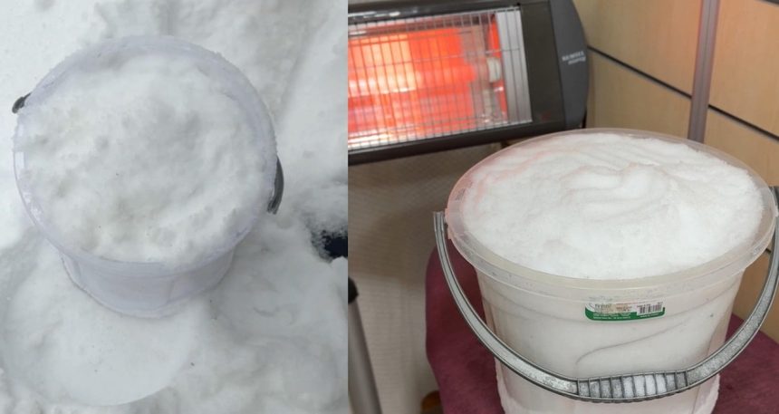 Elazığ’da orta çağ manzarası: Yurttaş kar eriterek susuzluğa direniyor